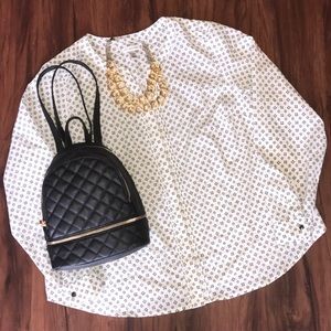 SOLD!!! Croft & Barrow White Black Blouse 1X